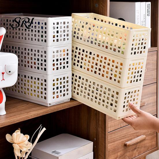 Multi-purpose Storage Container Box Foldable Stackable Organizer with Ventilated Hollow Design Dry Space Saving Bin for Household Travel Dormitory