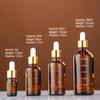 Amber Glass Bottle with Scale & Blue Glass Dropper for Essential Oils, Green Serum Sample Bottle