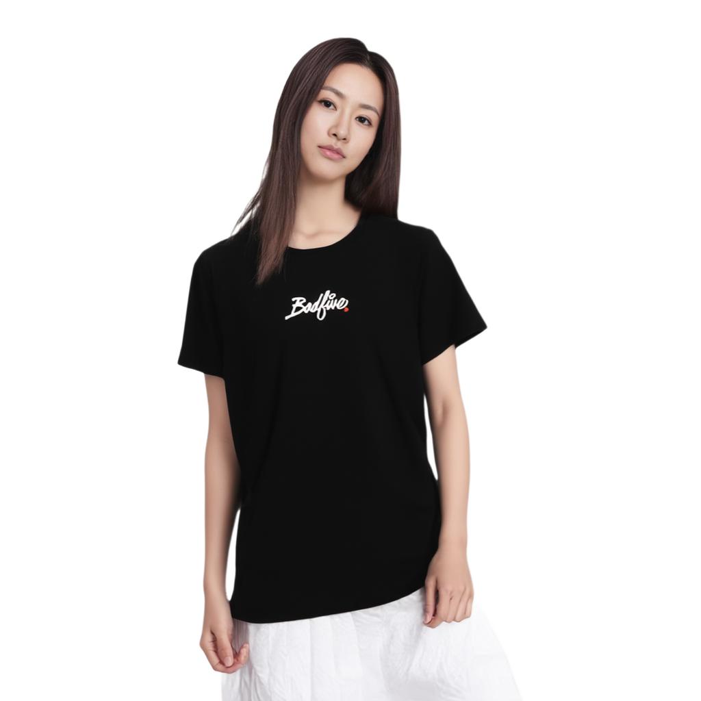 Li Ning Badfive Sports Basketball Serie Buchstabenaufdruck Rundhals Kurzarm T-Shirt Damen Tops Schwarz AHSQ112-1