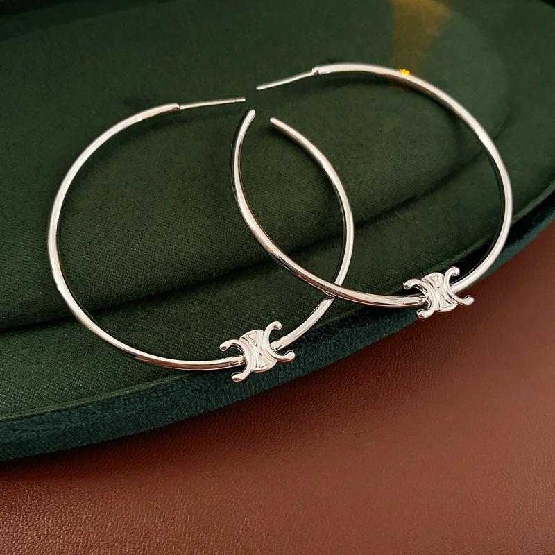 Женские Минималистичные Универсальные Высококачественные Модные Преувеличенные Серьги с Характером серебряный