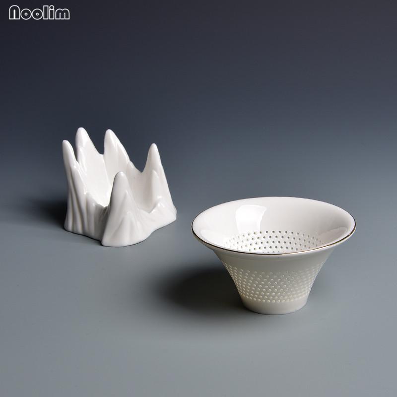 Horský vrchol Bílý nefritový porcelán Sítko na čaj Kreativní čajové náčiní