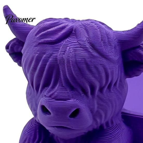 Decorative Trinket Tray Highland Cow Jewelry Storage Tray, Round 3D Printed Desktop Creative Bedroom Organizer, Tabletop Container for Rings Earrings