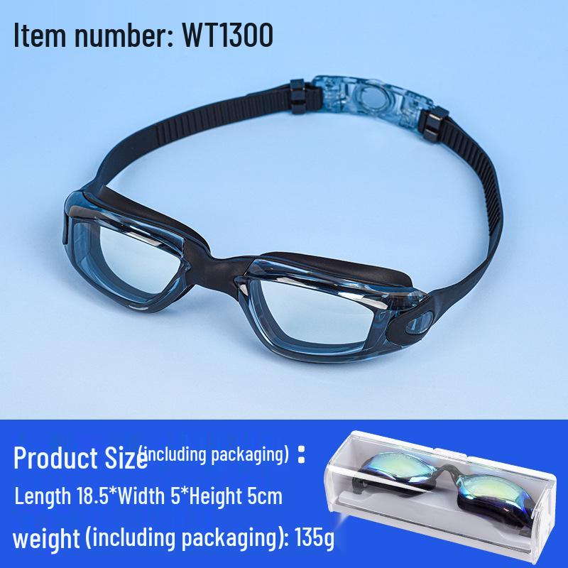 

Водонепроникні окуляри для плавання для дорослих при міопії: Окуляри для плавання з електролітичним покриттям HD проти запотівання