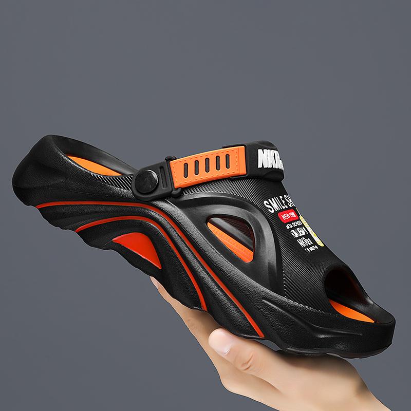 Smile Pop Casual Men Clogs Slippers Band Summer Slippers Outdoor Non-slip Beach Cozy Men Shoes Soft EVA Home Breathable Slippers