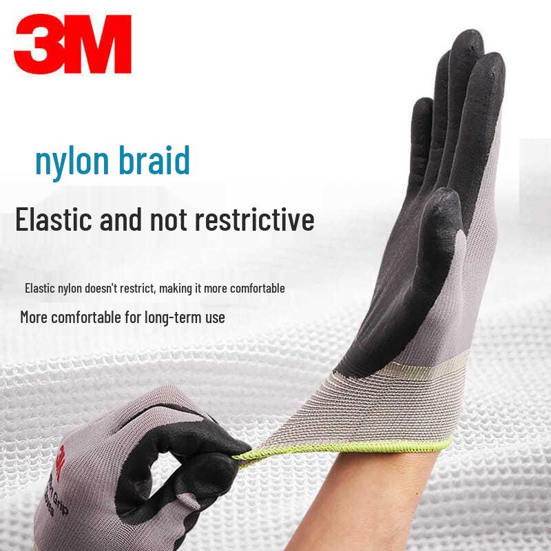 3M Odolné protiskluzové nitrilové pracovní rukavice - Odolné proti opotřebení, Prodyšné, Letní průmyslová ochrana