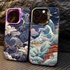 Ukiyo-e Ocean Waves Creative Phone Case For iPhone 17 Air 16 e 15 14 13 12 11 Pro Max Plus Mini SE 2020 2022 Back Cover Fundas