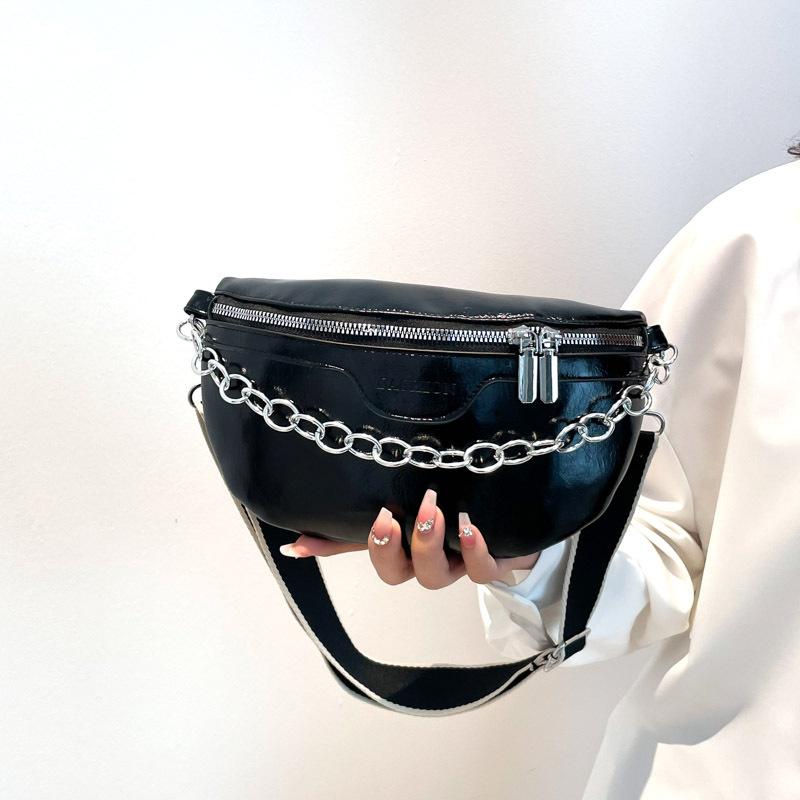 

Ретро новый летний маслянистый универсальный широкий плечевой ремень наплечная сумка женская простая в иностранном стиле модная сумка-мессенджер от интернет-знаменитости чёрный