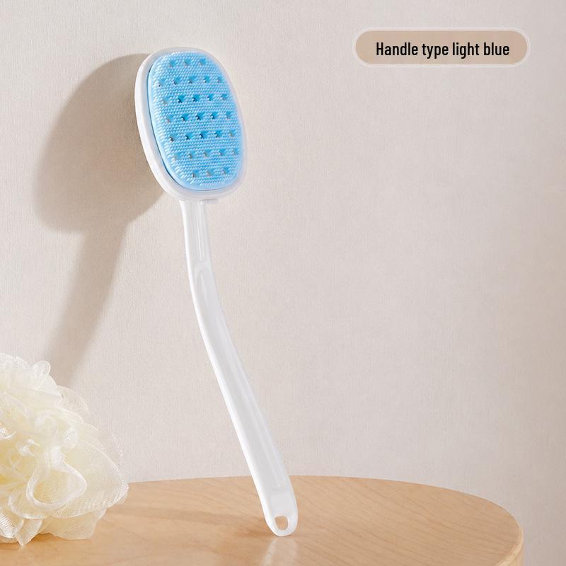 Japanese Silicone Long-Handle Detachable Bath Brush - Two-in-One Back Scrubber