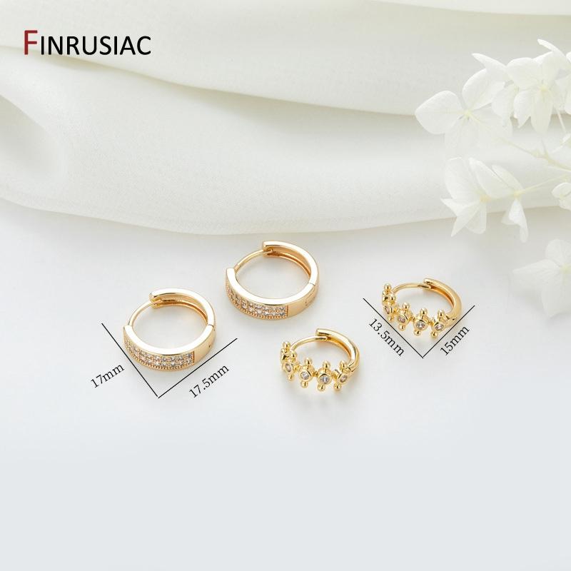 Gold Plated Charming High Quality Round Zircon Earrings For Glamour Women's Fashion Jewelry
