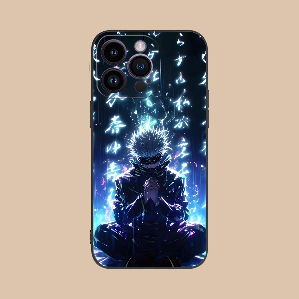 Jujutsu Kaisen Neon JJK Phone Case for iPhone 16 15 14 13 12 11 X XR XS 8 7 Pro Max Plus Mini Colour Printing Cover Cellphones
