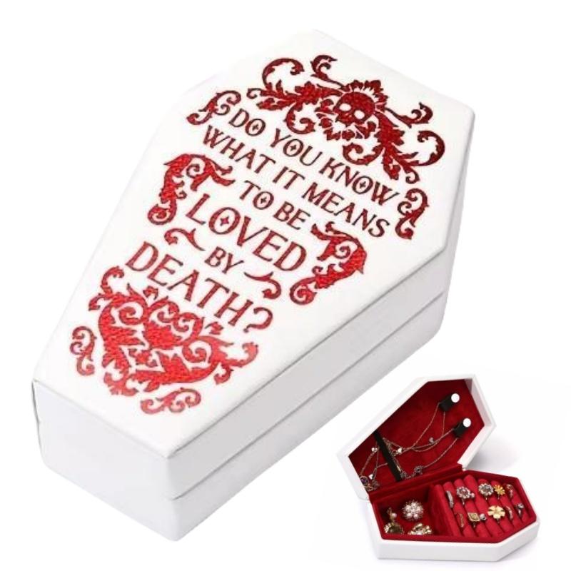 1/2pcs Gothic Coffin-Shaped Jewelry Box PU Leather Multi-Compartment Organizer for Rings Necklaces Earring Halloween Gift Case