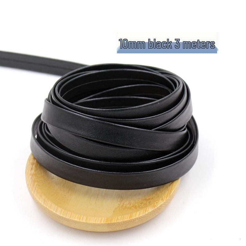1 cm breiter PU-Leder-Paspelbesatz - 10 mm flaches Band für DIY-Schmuck, Kleidung, Gepäck und Bastelarbeiten