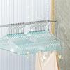 10Pcs Non-marking Transparent Glitter Hangers Non-slip Clothes Drying Rack Laundry Hanger  Wardrobe