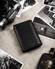 Gift set: leather wallet without clasp and key ring - Peterson