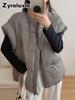 Warme Sherpa-Baumwollweste für Damen mit Stehkragen für Herbst Winter Freizeitkleidung