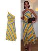 2026 Summer Vintage Asymmetric Maxi Dress Women's Gown Fashion Striped Slim Fit Party Long Dress Female One Shoulder Dresses