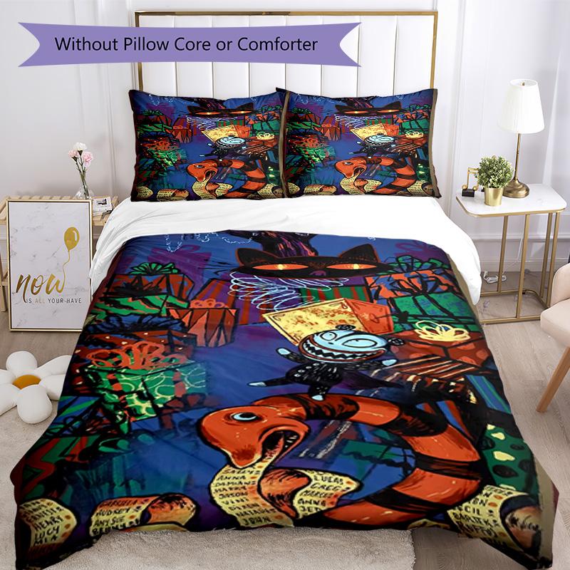 Christmas Nightmare Bedding Set Breathable Duvet Cover with Pillowcases Decorative Bed Linen for Bedroom Home Decoration Birthday Gift