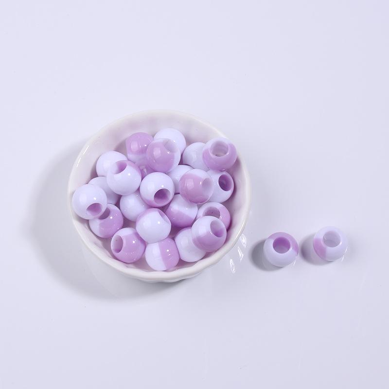 Two-Tone Gradient Plastic Large Hole Beads for Hair and Dreadlock Decoration
