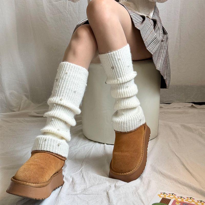 Autumn Winter Leg Warmers Vintage Socks Knitted Slouch Socks American Preppy Style Wool Warm Hot Girl Warm Calf Socks