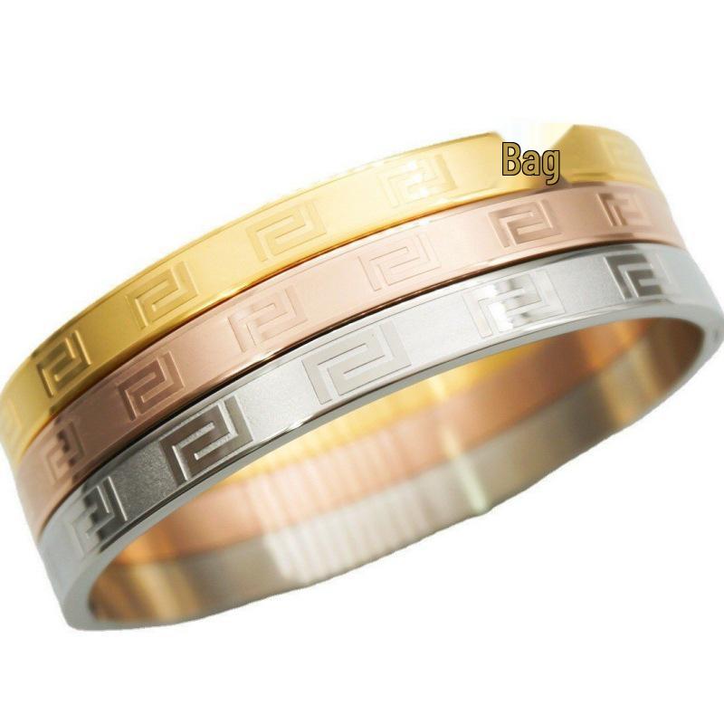 Light Luxury Titanium Steel Chinese Style Bracelet – Trendy, Fade-Resistant, Versatile Women's Bangle