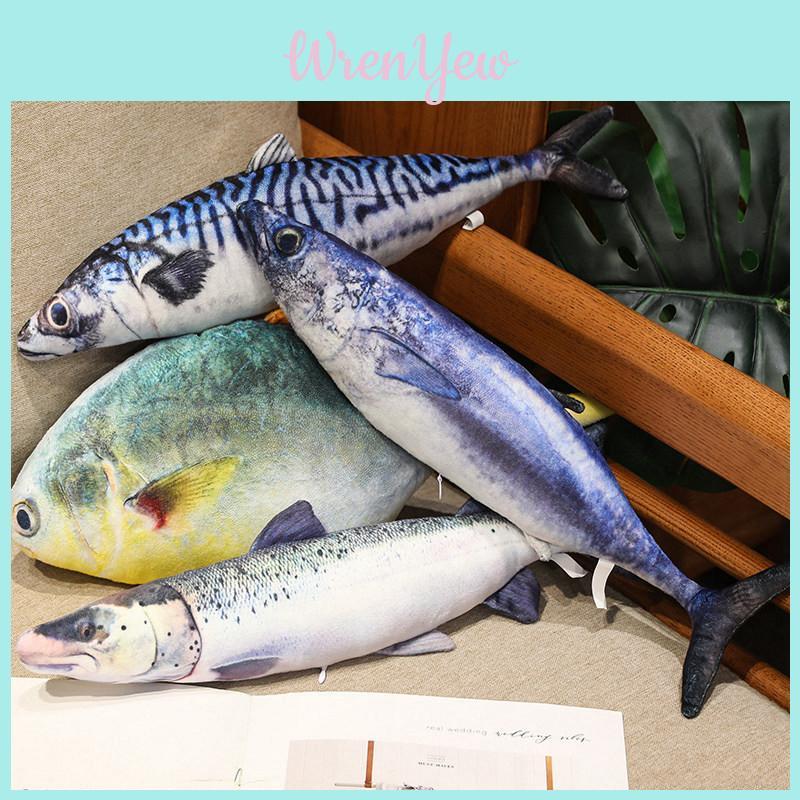 Realistic Novelty Salmon Tuna Plushie Stuffed Toy Funny Office Fish Doll