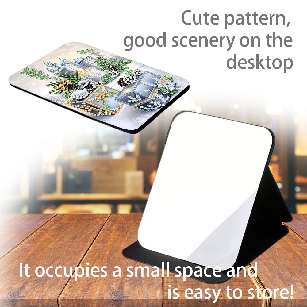 Arte com Diamantes DIY Espelho de Cristal Brilhante Forma Especial Strass Espelho de Maquiagem Espelho de Mesa para Viagem ao Ar Livre Caminhada Piquenique