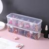 Cables Storage Box Multi-purpose Transparent Storage Box with Lid for Data Cables Jewelry Trinkets 5 Compartments Organizer Case