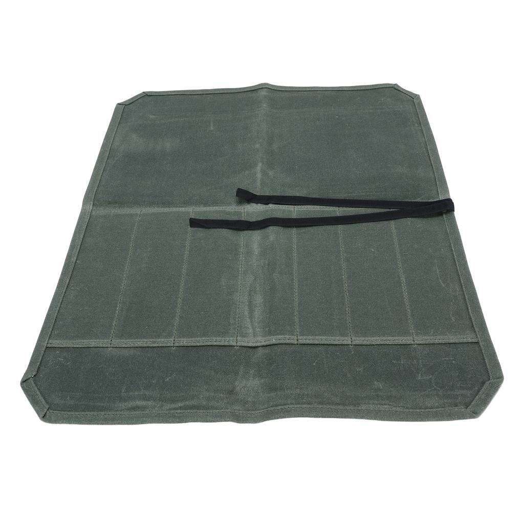 Besteckrolltasche Nass gewachste Leinwand Tragbar 7 Fächer Kochbesteckrolle Aufbewahrungstasche für Outdoor