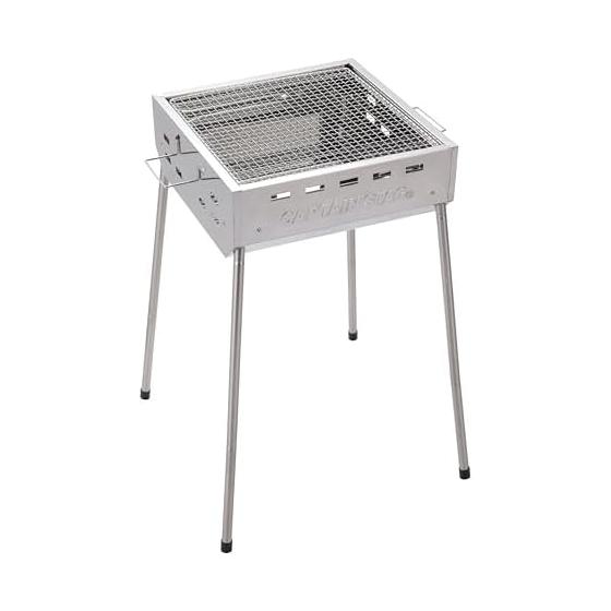 Captain Stag (CAPTAIN STAG) Barbecue Stove Barbecue Grill BBQ Stainless Steel Square Grill 300 [For 2 to 4 people] 3 height levels of high, middle,