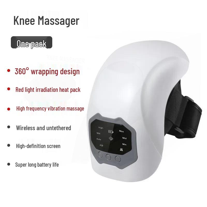 Wireless Heated Knee Massager with Red Light Therapy and Kneading Function