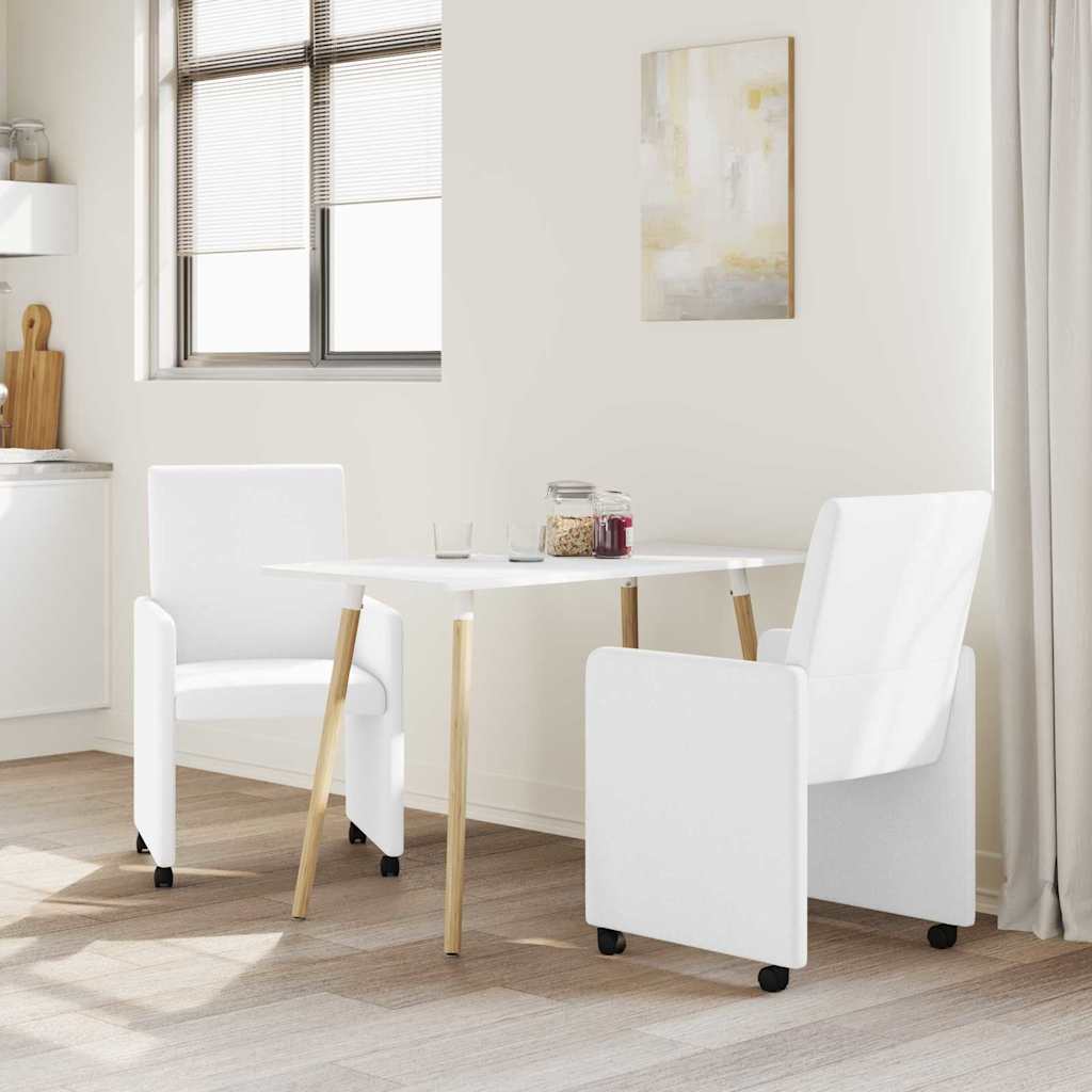 Dining Room Chairs with Casters 2 pcs White 57 x 66 x 94 cm