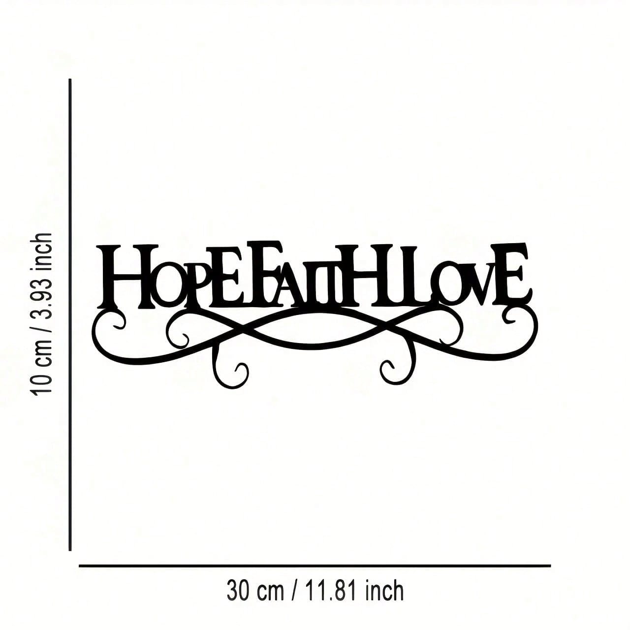 

Metal Wall Art Sign Faith Hope Love Decorative Home Decor Gift for Holiday різнокольоровий