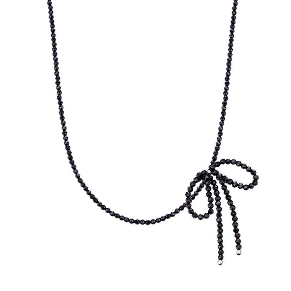 Stella Ribbon Black Bead Necklace (Jjljnz4Bf390Br400)