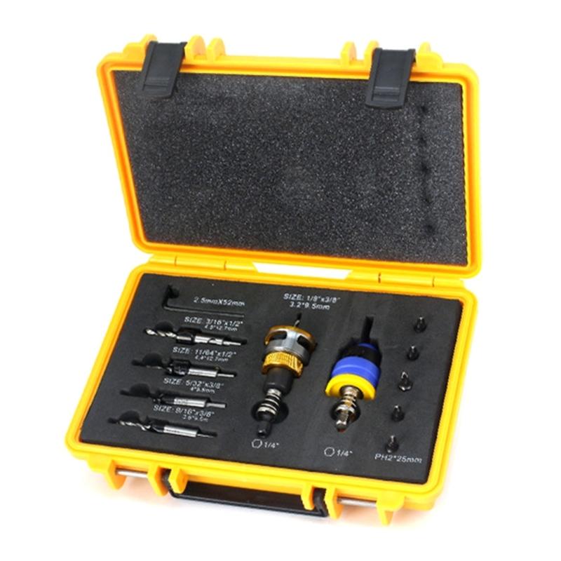 Adjustable Depth Stop Counterbore Drill Bit Set Countersink Drill Bit For Precise Woodworking 3.2mm To 4.8mm Tapered Bit