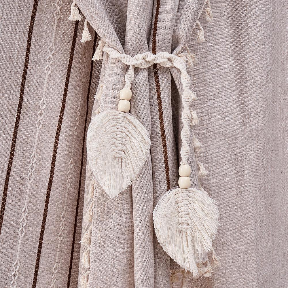 Leaf Curtain Straps Hand Woven Cotton Rope Curtain Buckles
