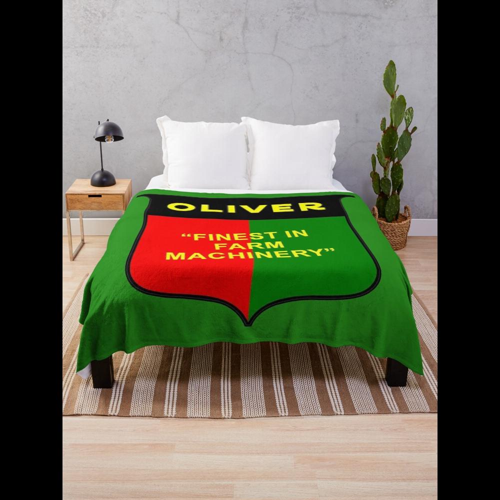 Retro Oliver Tractor Throw Blanket Perfect for Farm Decor and Tractor Enthusiasts Adds Cozy Charm to Any Room
