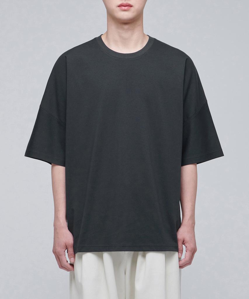 Musinsa Standard Ponte Dolman Sleeve Oversized T-Shirt [Dark Grey]