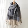 Striped Letter Color Matching Imitation Cashmere Warm Shawl Scarf Autumn And Winter Fashion Versatile Fringed Commuter Scarf