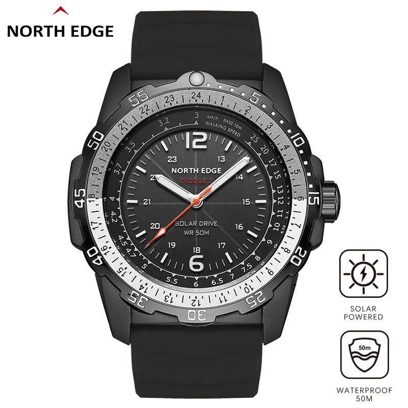 NORTH EDGE EVOQUE 2 Relógio Militar Digital Masculino Energia Solar Ambiental Relógio de Pulso Esportivo Masculino Luminoso Relógios À Prova D'água 50M