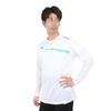 Mizuno Tennis Practice Long Easy to Move Size L Shirt, Sleeve, Moisture-Wicking, Quick-Drying, in, 62JAA510, White/Turquoise,