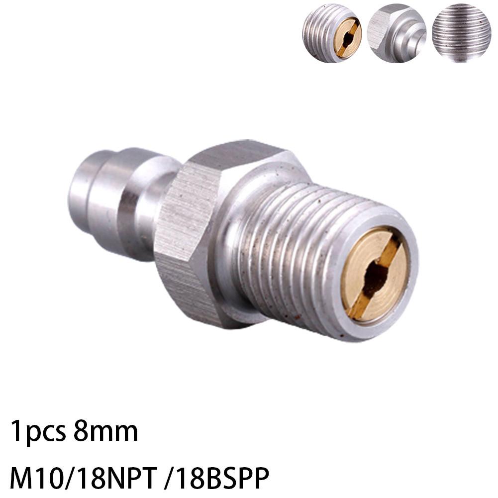 8MM One-Way Valve Filled Pacifier Stainless Steel M10 1/8NPT 1/8BSPP Thread Quick Connector Male For Direct Injection Valve