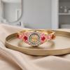 Rhinestone Bracelet Ladies Wristwatch Round Dial Quartz Watch Bracelet Watch  Court Style