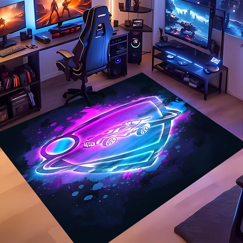 Game Rocket league -Themed Entrance Mat,Non-Slip Mat Area Rug,Room Decor,Outdoor Decor,Kitchen Rug,Doormat - Machine Washable,Easy to Clean