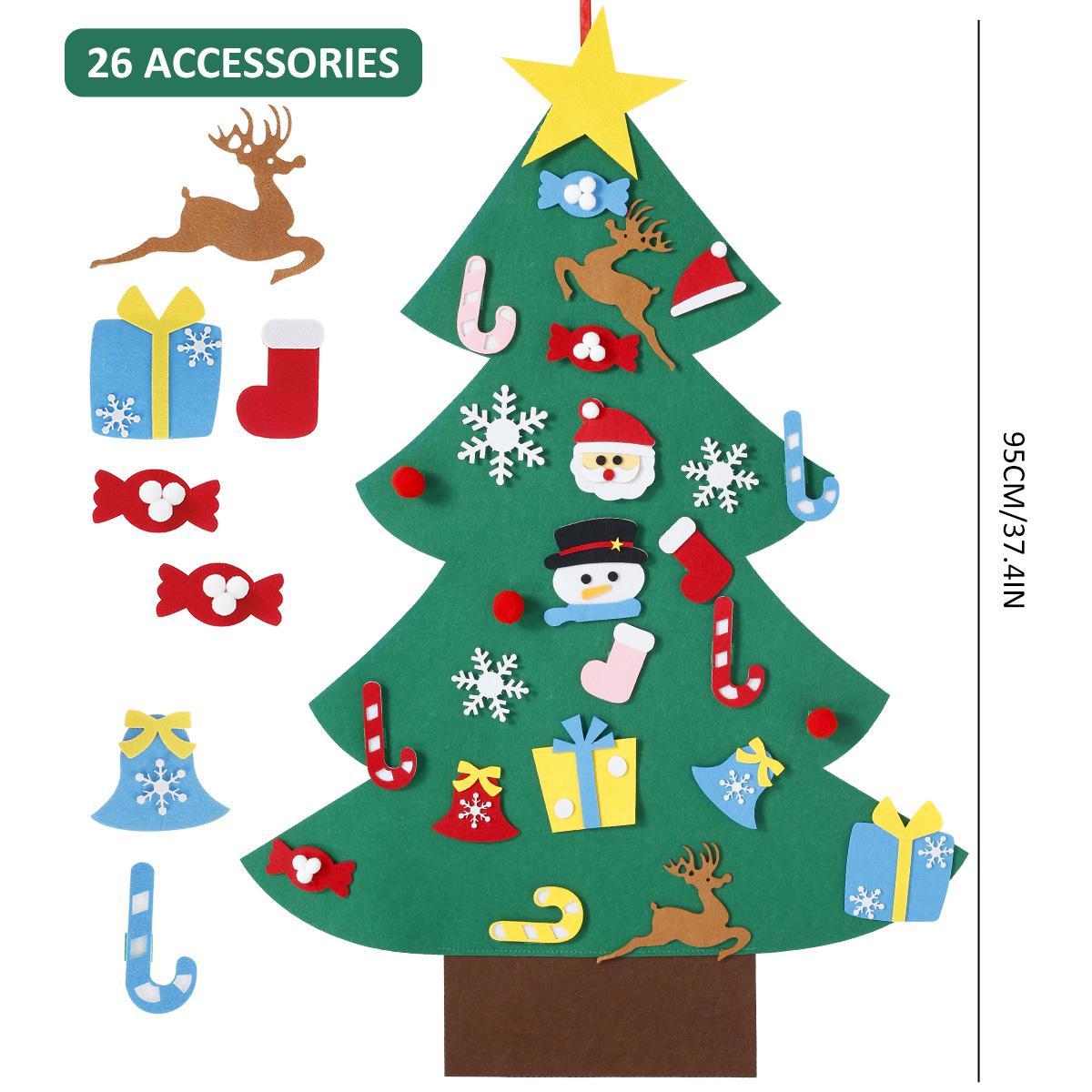 

Сделай сам Поделки Светодиодная Войлочная Рождественская Елка Игрушки Дверные Настенные Украшения Рождественская Елка Детская Игрушка для Подарка Украшение для Рождественской Вечеринки для Дома 95cm зелёный