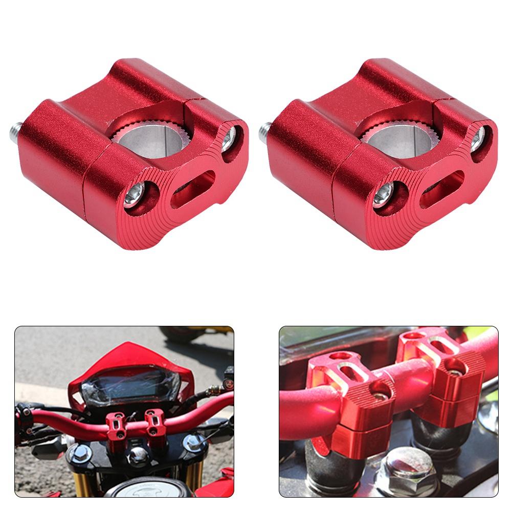1 Pair of 22mm 28mm Bar Clamps Handlebar Risers for Motorcycle Refit Accessories Red