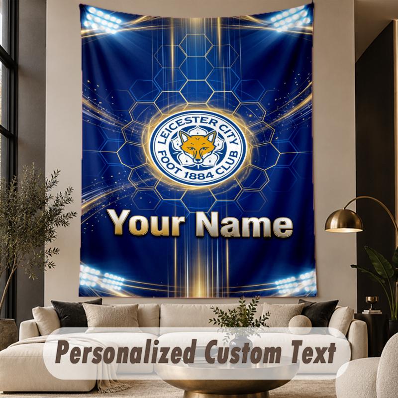 Custom Text Tapestry Leicester City Print Wall Tapestry Indoor Living Room Wall Decor