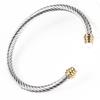 Bracciale in Acciaio al Titanio Cavo Europeo e Americano Cavo Intrecciato Elastico Femminile Anello a Mano a Forma di C