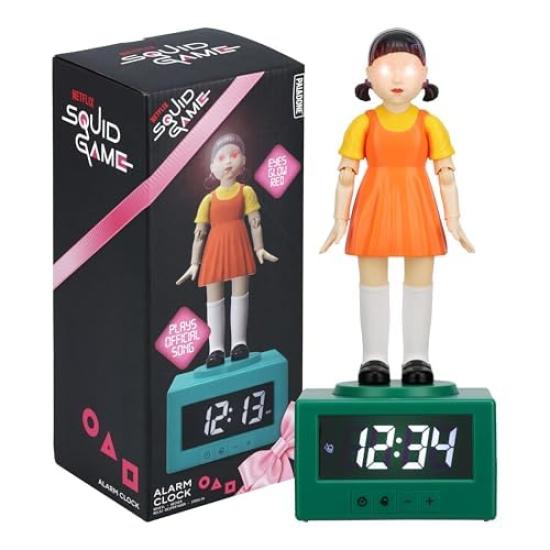 Paladone Squid Game Doll Alarm Clock Netflix Official Licensed Kids Bedroom Accessories Decor - Light, &