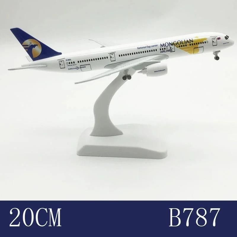 1/400 Scale Aircraft B787 Mongolian Airways Metal Replica Miniature Airplane Model with Landing Gear Collection Toys Boys