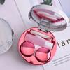 1PC - Round Marble Pattern Beauty Eye Contact Lens Box Dual Case Storage Lens Box Contact Lens Dual Case